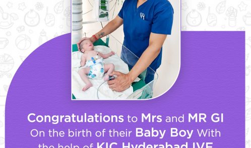 Congratulations to Mrs. and Mr. GI On the birth of their baby boy with the help of KIC Hyderabad IVF and Surrogacy program.