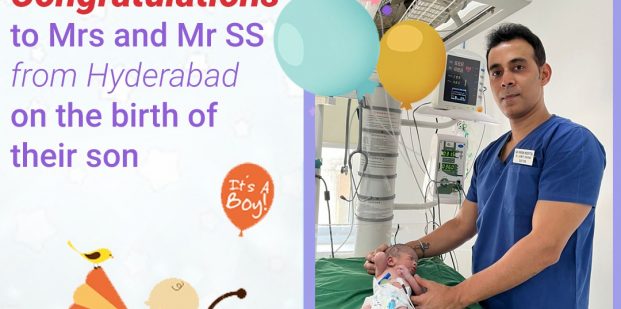 Congratulations to the new Parents Mrs. and Mr. SS from Hyderabad on the birth of their Son