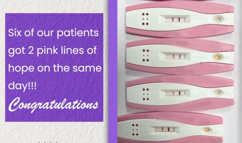 Six of our patients got 2 pink lines of hope on the same day!!! Congratulations