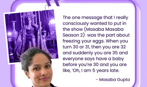we saw Masaba Gupta discuss a problem she was concerned about : egg freezing.